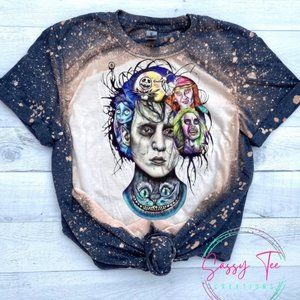 Johnny Depp Tim Burton Inspired Bleached Tee